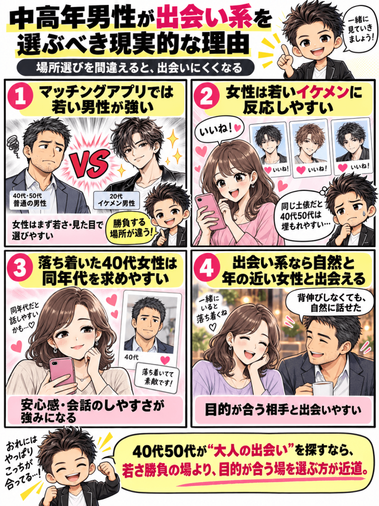 中高年男性が出会い系を選ぶべき理由