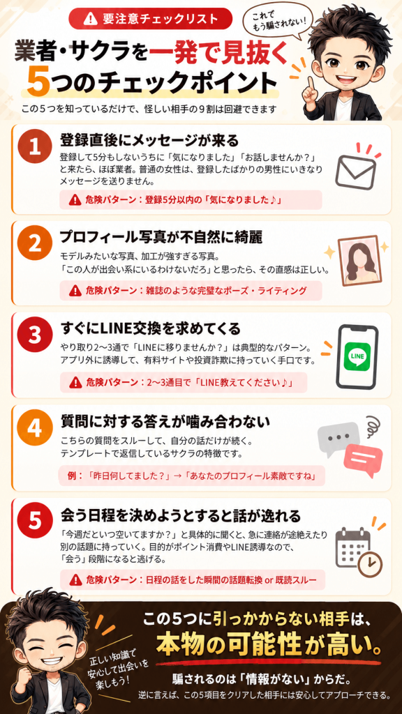 業者・サクラの手口と一発で見抜くポイント