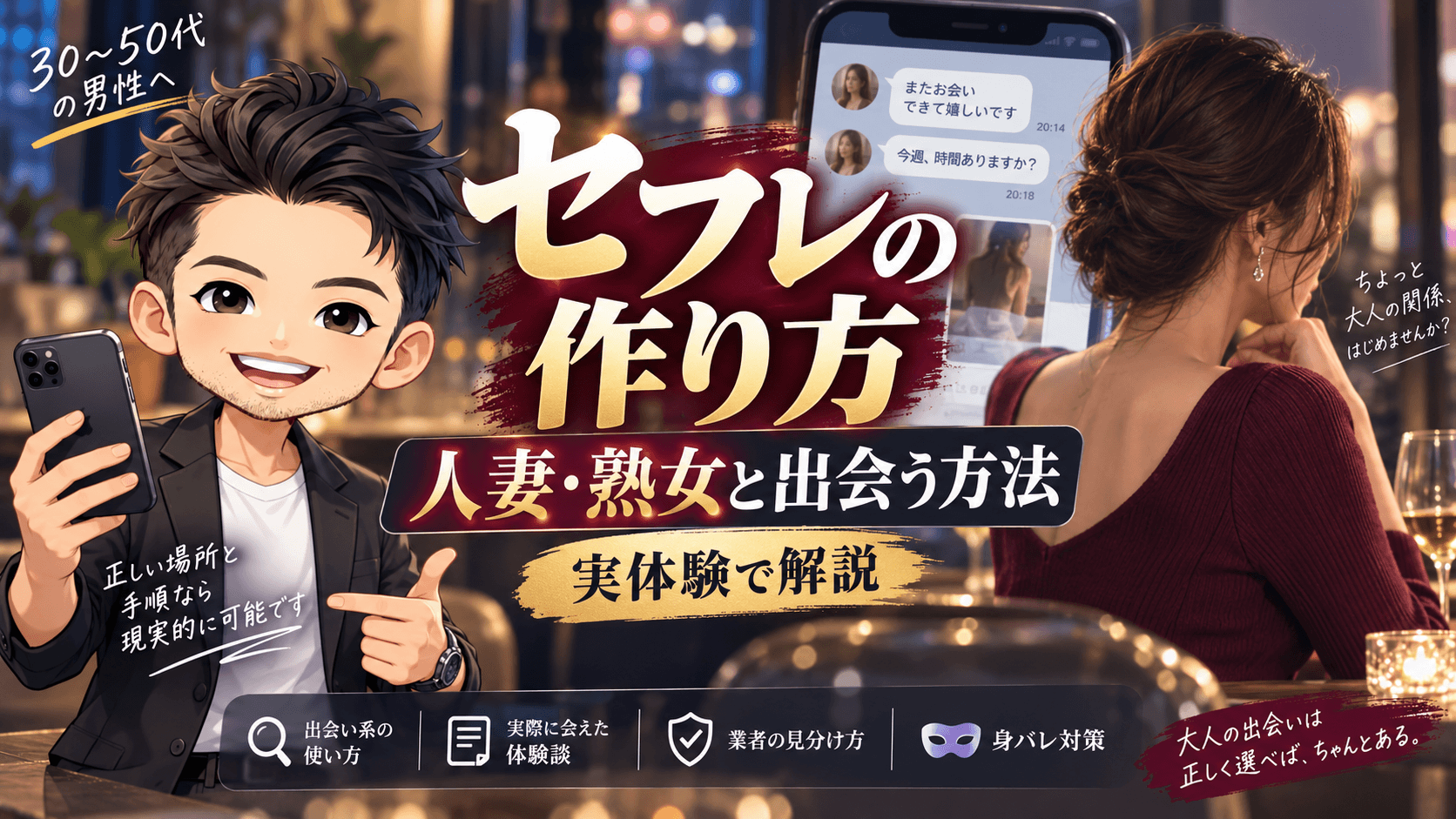 セフレの作り方｜人妻・熟女と出会える方法を体験談つきで解説