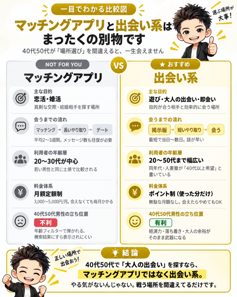 マッチングアプリと出会い系は別物