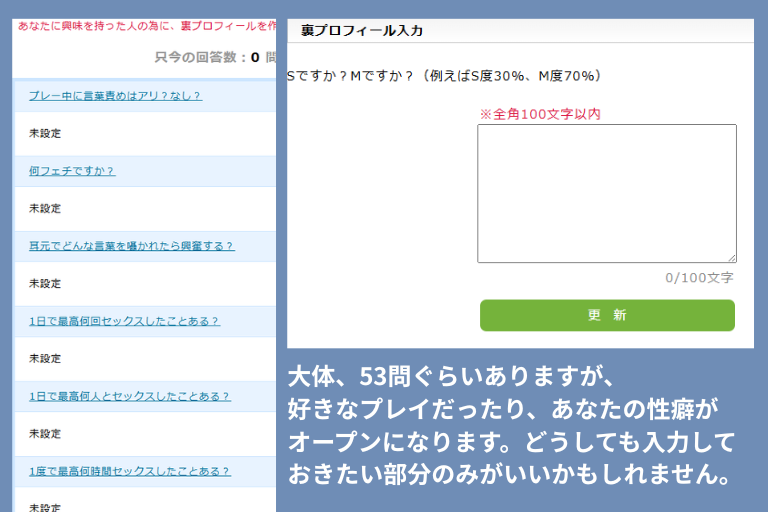裏プロフィール