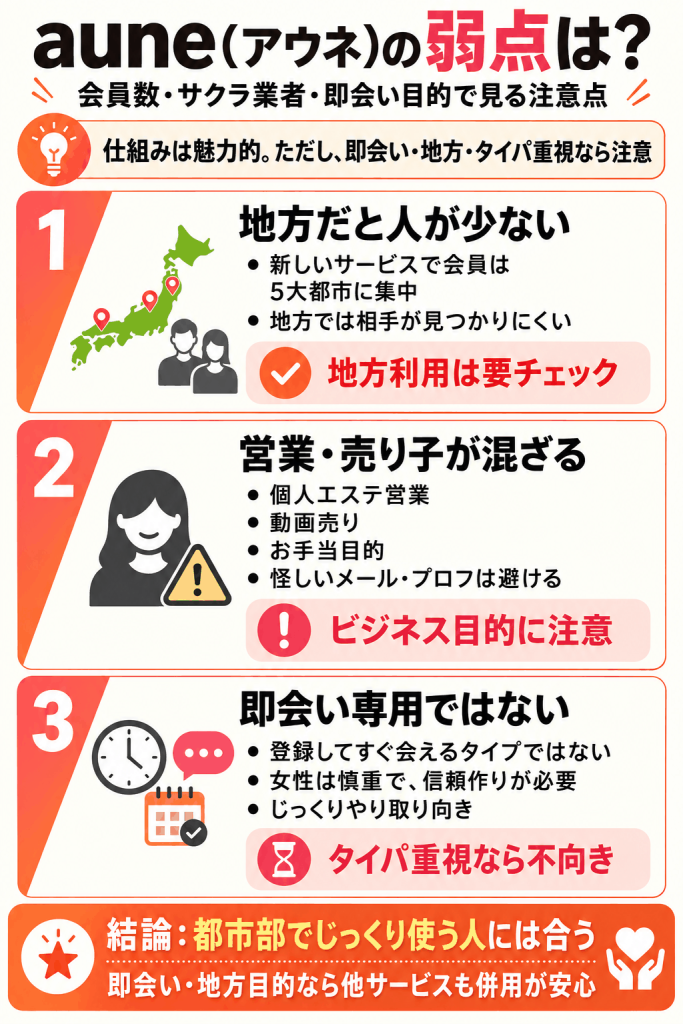 アウネのデメリット