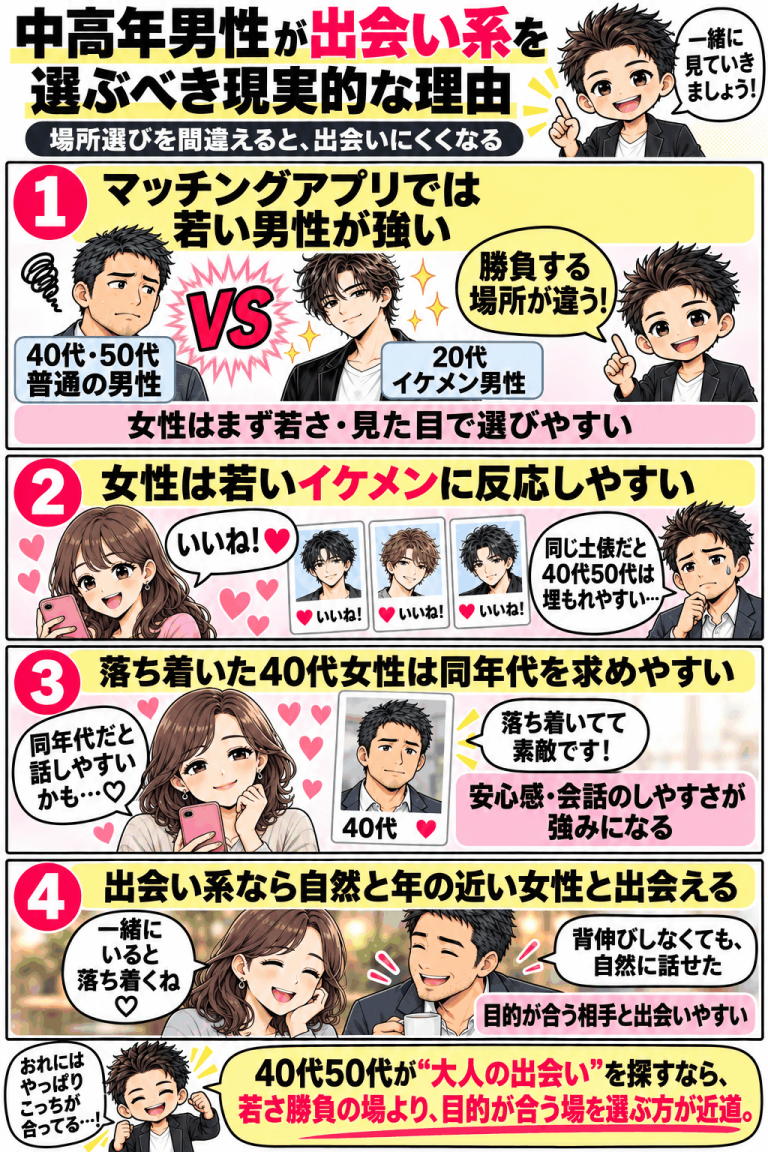 中高年男性が出会い系を選ぶべき理由