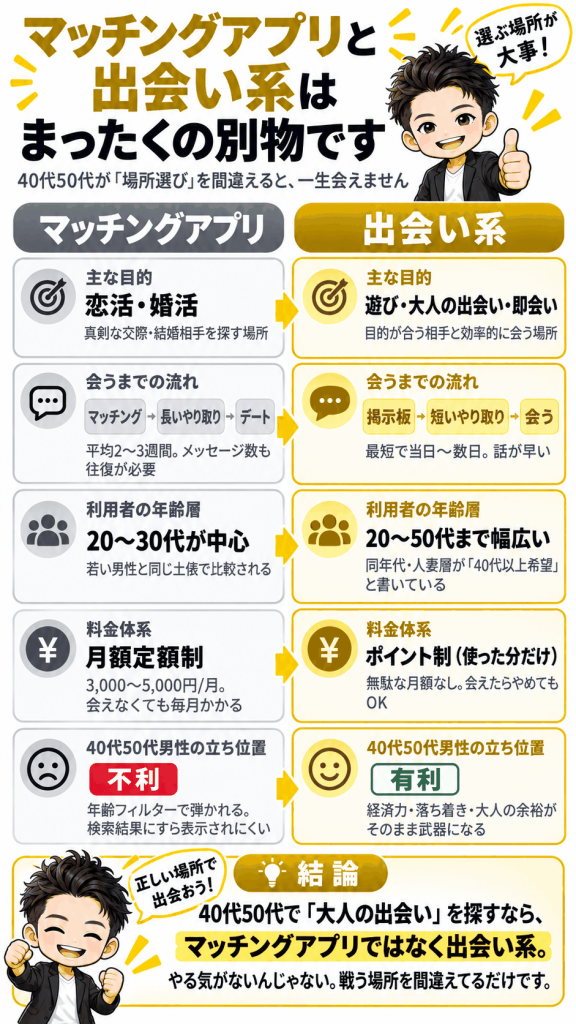 マッチングアプリと出会い系は別物
