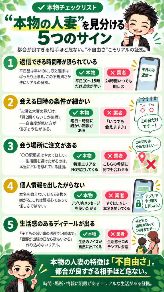 本物の人妻を見分けるサイン