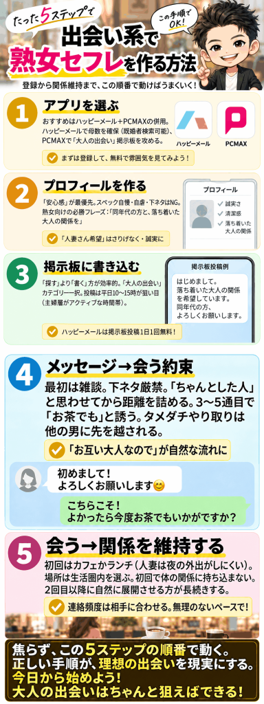 熟女セフレを作るステップ